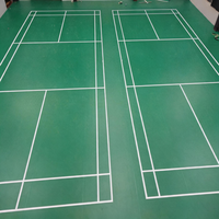 Sol de terrain de badminton intérieur en vinyle PVC Long Jiao, surface rugueuse amovible, épaisseur 5 mm, écologique, absorption des chocs, antidérapant