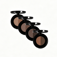 Poudre à sourcils imperméable longue tenue 2 couleurs avec pinceau, maquillage naturel 3D pour sourcils, poudre à sourcils pressée personnalisée
