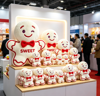 Peluche Bonhomme en pain d'épices, adorable personnage de dessin animé de Noël, poupée en peluche pour collection d'enfants, vente en gros