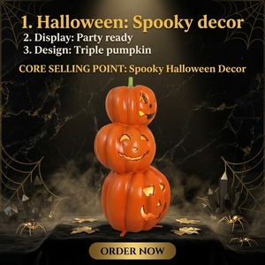 <span class=keywords><strong>Torre</strong></span> de calabaza 3 Monstruo malvado Linterna Árbol Ratones Reaper Calabazas en Caldero Pilar Bruja Murciélago Gato Pato Búho Tarántula Fibra de vidrio - Product Image 1