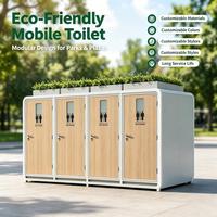 Station de lavage des mains intégrée avec panneau personnalisé, cabine sanitaire extérieure, toilettes mobiles modulaires en tôle galvanisée