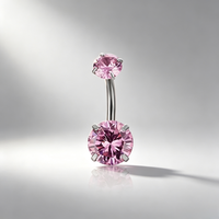 Anneau de nombril tendance en zircon 5A, en acier inoxydable 316L, à filetage externe, bijou de piercing corporel pour adolescentes, cadeau