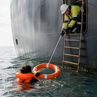 Bouée de sauvetage en plastique SOLAS orange rouge, homologuée OEM, équipement de sauvetage aquatique, flotteur de sécurité pour les sports nautiques