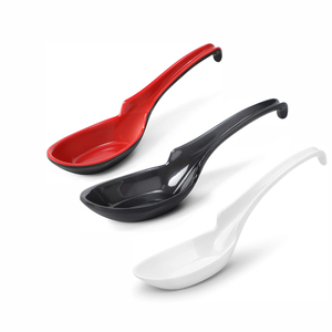 Venta caliente restaurante vajilla <span class=keywords><strong>dos</strong></span> tonos color gancho diseño sopa servir cuchara de melamina - Product Image 6