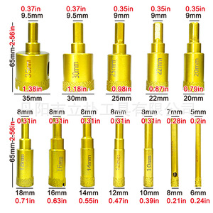 Juego de brocas de diamante Mr Drill, 12 piezas, 10-35 mm, para azulejos, vidrio, mármol, con punta de carburo, piloto integral, métrico - Product Image 4