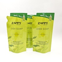 Pochette personnalisée imprimée de 600 ml avec bec verseur, forme spéciale, pour recharge de liquide vaisselle et emballage de détergent liquide pour ustensiles de cuisine