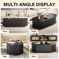 Table de café ovale longue en chêne noir, style rustique campagnard, grande banquette de salle à manger, compatible avec les arrangements de sièges