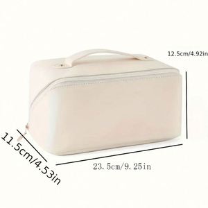 Luxury Female Classic Modern Cosmetic Bag Organizer PU Leather Zip Toiletry Kit Storage Pouch for Travel Makeup 1-3L Capacity - Product Image 4