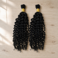 Rambut Goldleaf 100g Mentah Alami Tanpa Proses Virgin Indian Remy Mesin Double Weft Deep Wave Rambut Asli Manusia Untuk Kepang Semua Warna