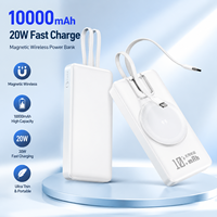 Chargeur sans fil magnétique ultra-fin portable 20W 10000 mAh avec câbles, charge rapide, écran LED, batterie externe pour téléphone Oraimo