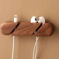 Organisateur de câbles multifonctionnel réutilisable en bois, cadeau pour le bureau, gestion des câbles USB, écouteurs, chargeurs, fils électriques à la maison
