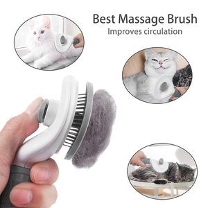 Cepillo para perros y gatos, peine de autolimpieza para mascotas, cepillo removedor de pelo para perros, herramientas de aseo para gatos, peine para mascotas, accesorios para perros - Product Image 2