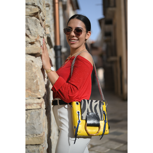 Affidabile marchio italiano borse stampa animali personalizzabile Mini borsa da donna In timbri di gomma con patta In tessuto vinilico - Product Image 1
