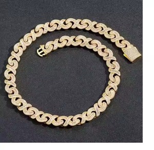 Derniers bijoux à maillons cubains Hip Hop avec diamants taille ronde Chaîne cubaine en diamants cultivés en laboratoire pour hommes - Product Image 1