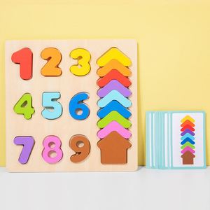 Preschoolers Rainbow Colorful Wood <b>Puzzle</b> Numbers Colors Shapes Learning Matching Game for Toddlers - Product Image 3