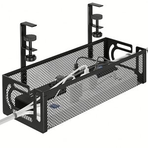 Gestion des câbles sous le bureau : Plateau de rangement pour accessoires de bureau à domicile, cache-câbles, support de câbles, chemin de câbles, organiseur de cordons - Product Image 2