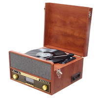 Lecteur vinyle en bois CE avec haut-parleurs Phonographe CD USB SD Play Blue Tooth Turntable Tocadiscos LP Record Player