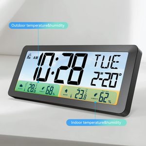 Nouvelle conception <span class=keywords><strong>de</strong></span> <span class=keywords><strong>thermomètre</strong></span> <span class=keywords><strong>de</strong></span> projection sans fil intelligent à grand écran LCD, remplaçant la station météo numérique intérieure/extérieure pour la maison - Product Image 4