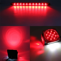 Nouveau Kit d'éclairage de remorque LED étanche lampes de camion à arrêt/virage/queue carré rouge/ambre feux de position d'aile latérale 3ème barre lumineuse d'identification de frein