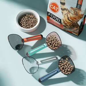 เครื่องจ่ายอาหารแมวพลาสติกหนาปิดผนึกโปร่งใสช้อนสัตว์เลี้ยงความจุขนาดใหญ่อุปกรณ์สัตว์เลี้ยงสำหรับสุนัขและแมว - Product Image 4