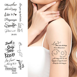 Nouveau <span class=keywords><strong>texte</strong></span> lettre ligne jus de plantes autocollants de <span class=keywords><strong>tatouage</strong></span> pour garçons et filles demi autocollants de <span class=keywords><strong>tatouage</strong></span> permanents pour les bras - Product Image 3