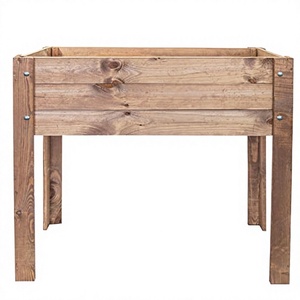 Lattice Design Hand Carved American Style <b>Wood</b>- <b>Planter</b> Box-Square Decorative Outdoor Flower Pot for Patio <b>Garden</b> by Pure <b>Garden</b> - Product Image 3