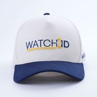 Gorra de Béisbol Bordada con Logotipo Personalizado, Gorra de 5 Paneles, Tela de Algodón Oxford de Dos Tonos, Gorra Azul Marino para Deportes al Aire Libre