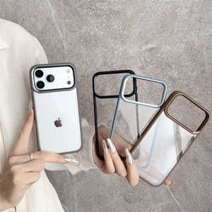 เคสโทรศัพท์แบบใสขอบเคลือบสีด้าน TPU พร้อมร่องกันกระแทก ดีไซน์หรูหรา สำหรับ iPhone 18 17 Pro Max - Product Image 2