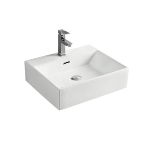 Lavabo Rectangular de Cerámica Blanca Moderna para Proyectos Hoteleros - Product Image 1