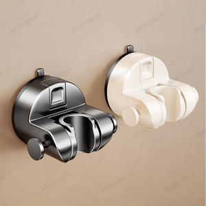 Support de pommeau de douche mural à ventouse puissante, rond, en ABS, durable, design minimaliste, accessoire de salle de bain - Product Image 3