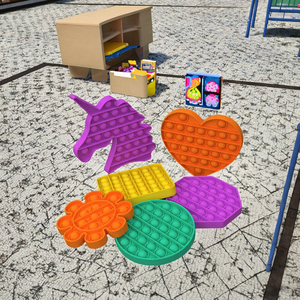 Jouets anti-stress amusants en silicone personnalisés de haute qualité, avec bulles à presser, pour l'éducation et le divertissement, ensemble complet - Product Image 2