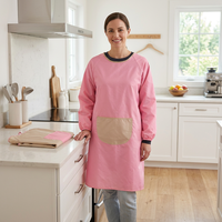 Apron Barista Tanpa Lengan Warna Pink dengan Logo Custom Grosir, Apron Server Tahan Lama, Pengiriman Cepat, Apron Dapur