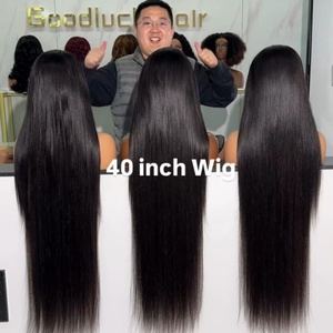 Peluca de Encaje Completo HD sin Pegamento de 32, 34, 36, 38, 40 Pulgadas, Pelucas Lisas de Cabello Humano con Frente de Encaje, Cabello Remy 100% Natural al por Mayor - Product Image 4
