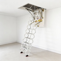 Escalier de grenier pliable professionnel en aluminium avec système de verrouillage de sécurité pour villa