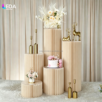LEDA – Décoration d'événements de mariage : Table pliante pour desserts, couvercles en papier et acrylique, présentoir cylindrique coloré, socle de mariage
