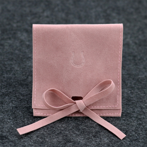 Custom logo Jewelry Packing Suede Velvet Jewelry Packaging Bags Microfiber Jewelry Pouch with Insert Pad for Necklace Display - Product Image 3