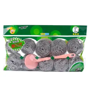 Cheap Dish Washing Cleaning Kitchen Scrubbers Wood Steel Wool SS Metal Pot Scourer Stainless Steel Scourer Wire Cleaning Ball