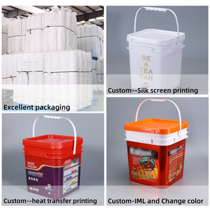 Nhà Máy Bán buôn tùy chỉnh 1 gallon vuông Xô Nhựa cấp thực phẩm và có thể tái chế với nắp và Xử Lý Trống pails & Thùng - Product Image 5