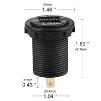 Guhang GH-92 Voltímetro Amperímetro Digital 0-4.2A, Panel LED de 3 Dígitos, Medidor de Voltaje y Corriente, 5 Puertos USB, 24V, Monitor de Voltaje y Amperaje para Auto