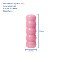 Emballage cosmétique en plastique de qualité supérieure OEM, tube à lèvres vide, conteneur de baume à lèvres de luxe, style dopamine, rose jaune, 2g