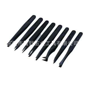 Pinzas antiestáticas, pinzas de fibra de carbono con punta curvada y puntiaguda, pinzas de plástico, pinzas industriales para reparación, respetuosas con el medio ambiente - Product Image 3