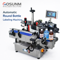 Machine d'étiquetage automatique de bureau pour flacons ronds, bocaux alimentaires et cosmétiques, bouteilles, avec précision de ±1 mm, 10-45 pièces/min