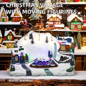 Snowfield Christmas Mountain Village Friends Blue River Reno Trineo Escultura <span class=keywords><strong>de</strong></span> resina en movimiento Adornos temáticos <span class=keywords><strong>de</strong></span> arte elegante - Product Image 3