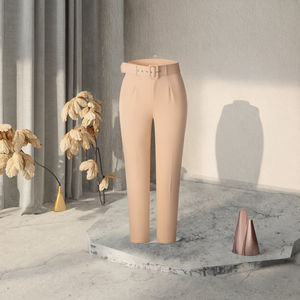 Pantalones de vestir casuales de cintura alta y corte ajustado para mujer europea y americana, con cremallera, largos y ajustados, ideales para primavera y verano. - Product Image 3