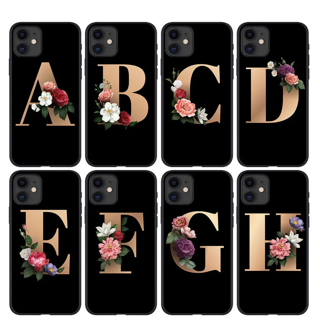 For Iphone 14 13 12 11 Pro Max Top Selling Products Case Mobile Phone Cover 26 English Letters Tpu Waterproof Anti Drop Cases