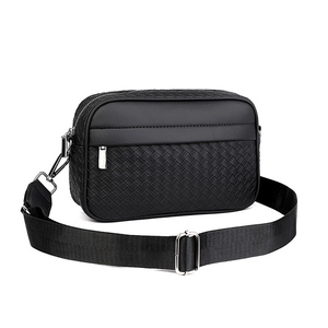 Moda luxo peito saco homem impermeável pu couro ombro sacos crossbody para homens - Product Image 3