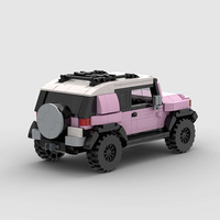 Compatible avec les petites pièces, voiture de course SUV rose Big G, MOC, jouets de construction éducatifs à assembler soi-même pour enfants, en plastique ABS