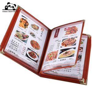 Impresión de Logotipo Personalizado, Porta Menús de Restaurante con Lámina Dorada, Lista de Vinos, Funda de PVC, Página de Menú, Cubierta de Menú de Cuero Grueso - Product Image 1