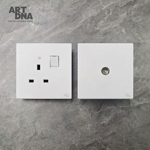 Interrupteurs et prises électriques muraux ARTDNA 13A modernes, modulaires, électriques, effet peau mate, blanc mat - Product Image 6