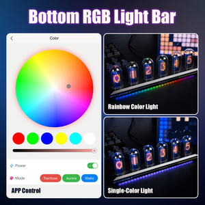 Quà tặng sáng tạo Máy tính để bàn trang trí RGB ánh sáng ban đêm kỹ thuật số lịch đồng hồ thời tiết hiển thị Màn hình LED Khung ảnh kỹ thuật số - Product Image 5